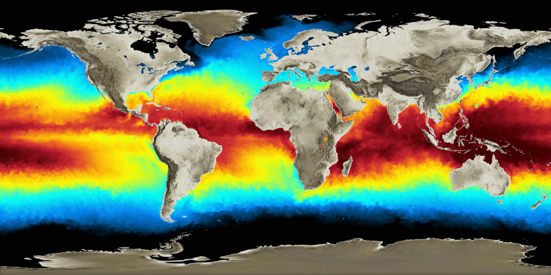 Temperatury powierzchniowe mórz