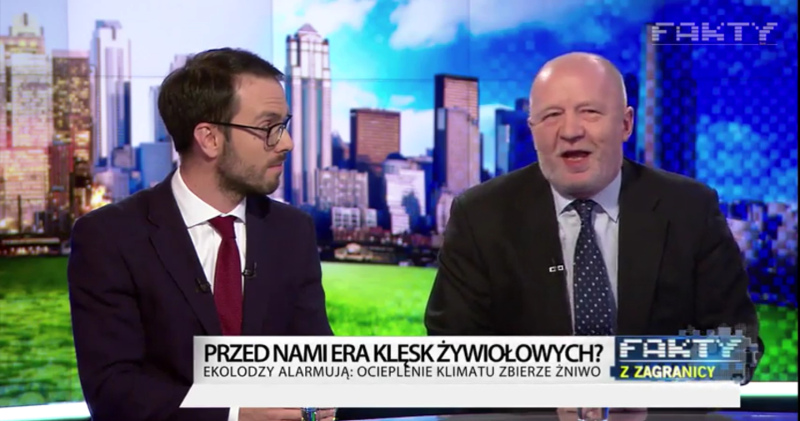 Marek Józefiak i Andrzej Szczęśniak w studiu TVN.