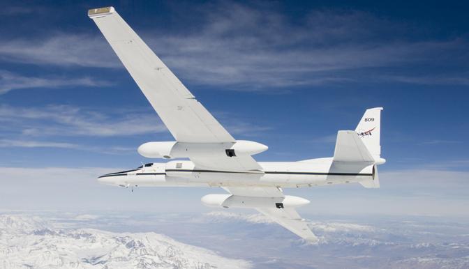 Pomiary lotnicze: samolot do pomiarów stratosferycznych (zdjęcie). 
