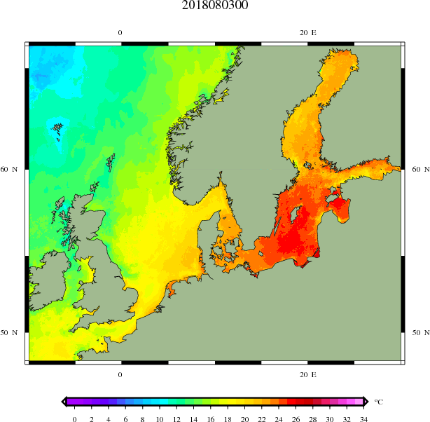 Temperatura Bałtyku - mapa