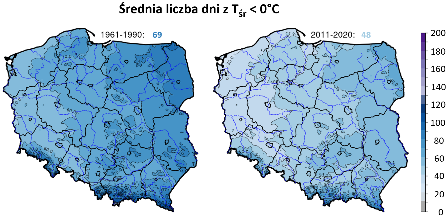 Zmiana klimatu w Polsce na mapkach Ziemia na rozdrożu