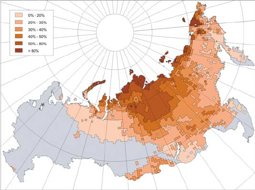 Mapa: prognozowane zmiany w emisji metanu z torfowisk itp. 