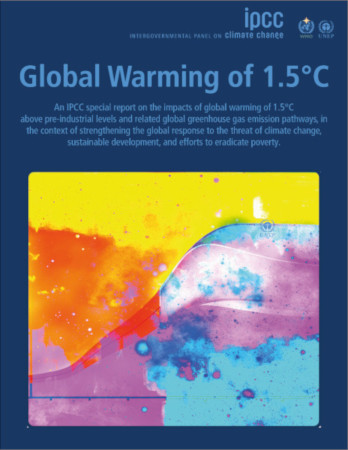 Specjalny raport IPCC o ociepleniu o 1,5 stopnia - okładka. 