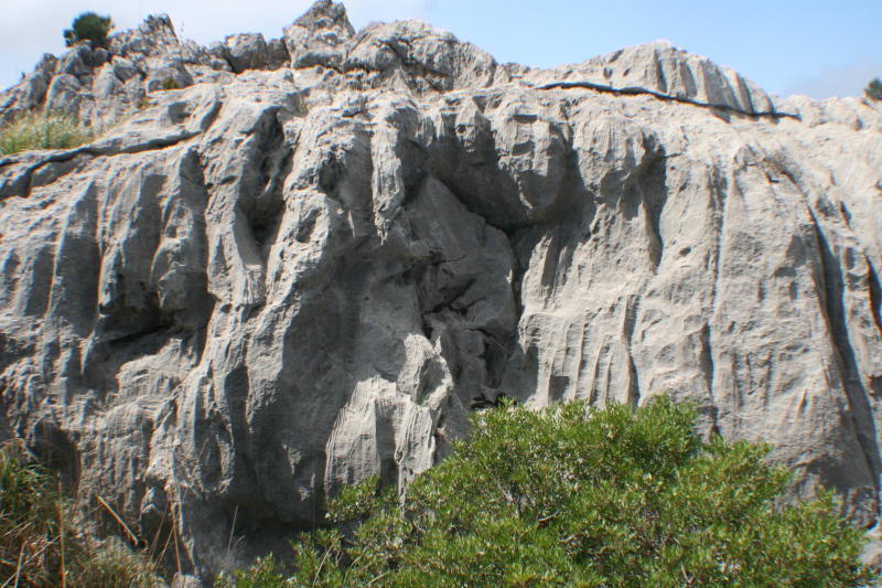 Zdjęcie: skały wapienne ze śladami wietrzenia. To jeden z elementó skłądających się na wolny cykl węglowy.