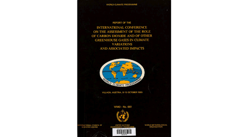 Historia IPCC: Okładka raportu z warsztatów w Villach z 1985 r.