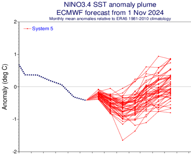 Prognoza ENSO na przełom 2024/2025 roku