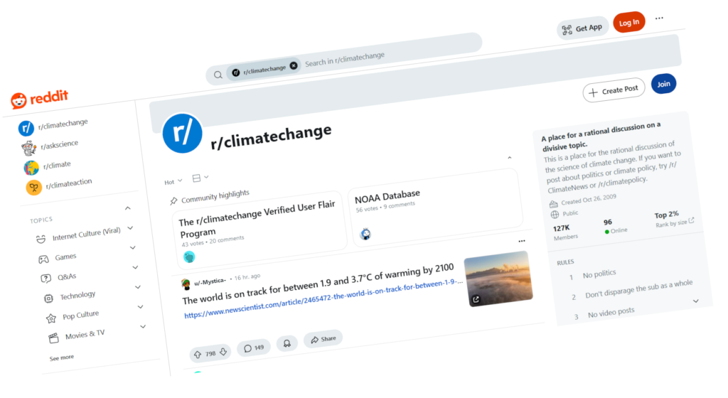 Obrazek dekoracyjny: zrzut ekranu ze strony Reddit, r/climatechange.