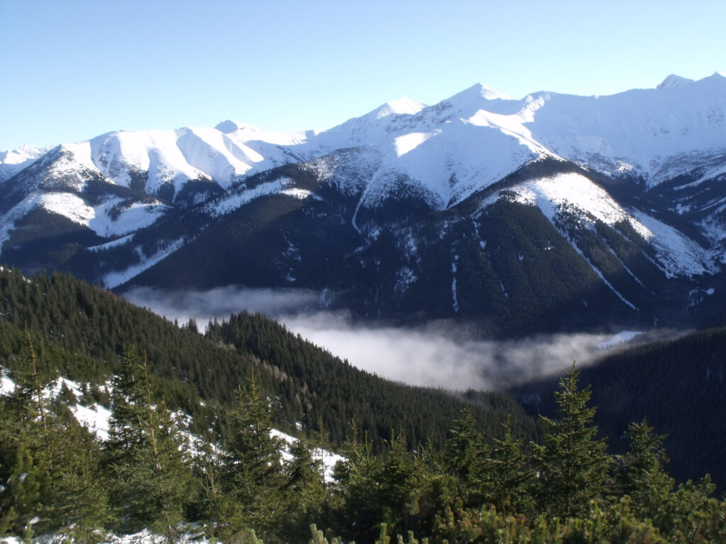 Zdjęcie dekoracyjne: szczyty Tatr pokryte śniegiem.