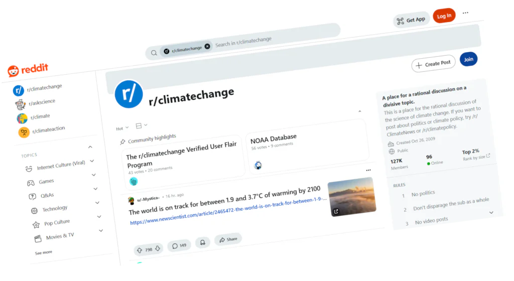 Obrazek dekoracyjny: zrzut ekranu ze strony Reddit, r/climatechange.
