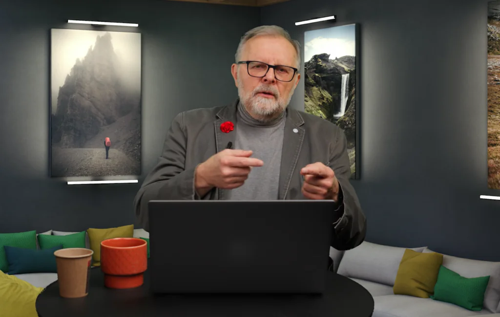 Zdjęcie z nagrań kursu "O klimacie w dobie dezinformacji", prof. Szymon Malinowski.