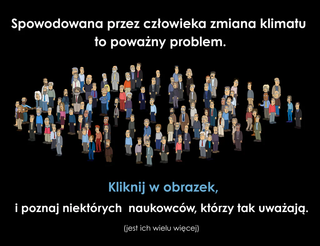 97 godzin konsensusu - grafika przedstawiająca grupę 97 przykładowych naukowców popierających konsensus naukowy w kwestii zmiany klimatu.